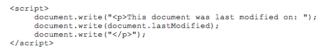 JavaScript for Last Modified