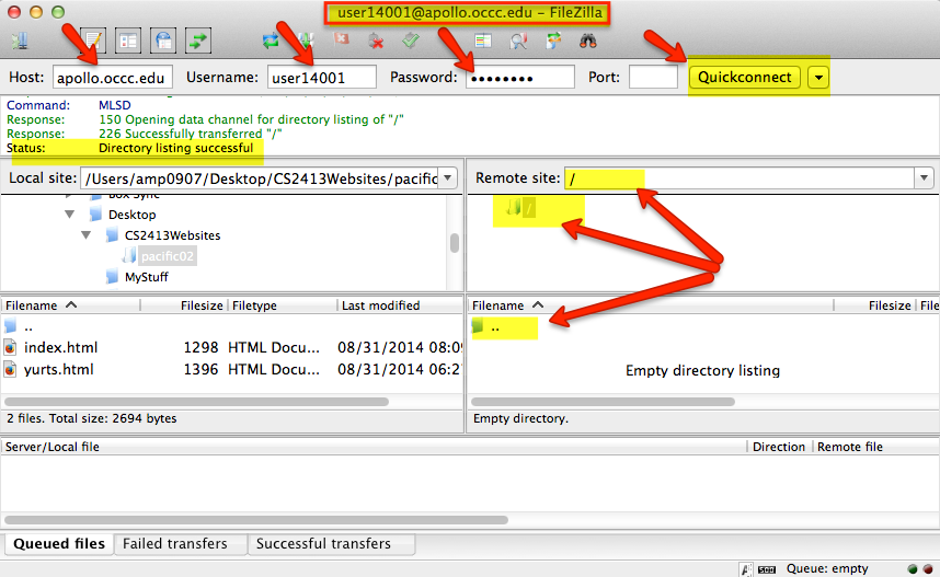 FileZilla Connected